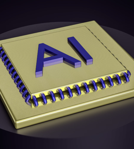 AI written on a notebook